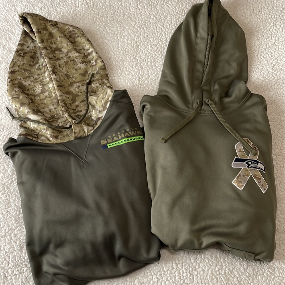Nike Seattle Seahawks Salute To Service USA Medium Hoodie Sweatshirt LOT (2)